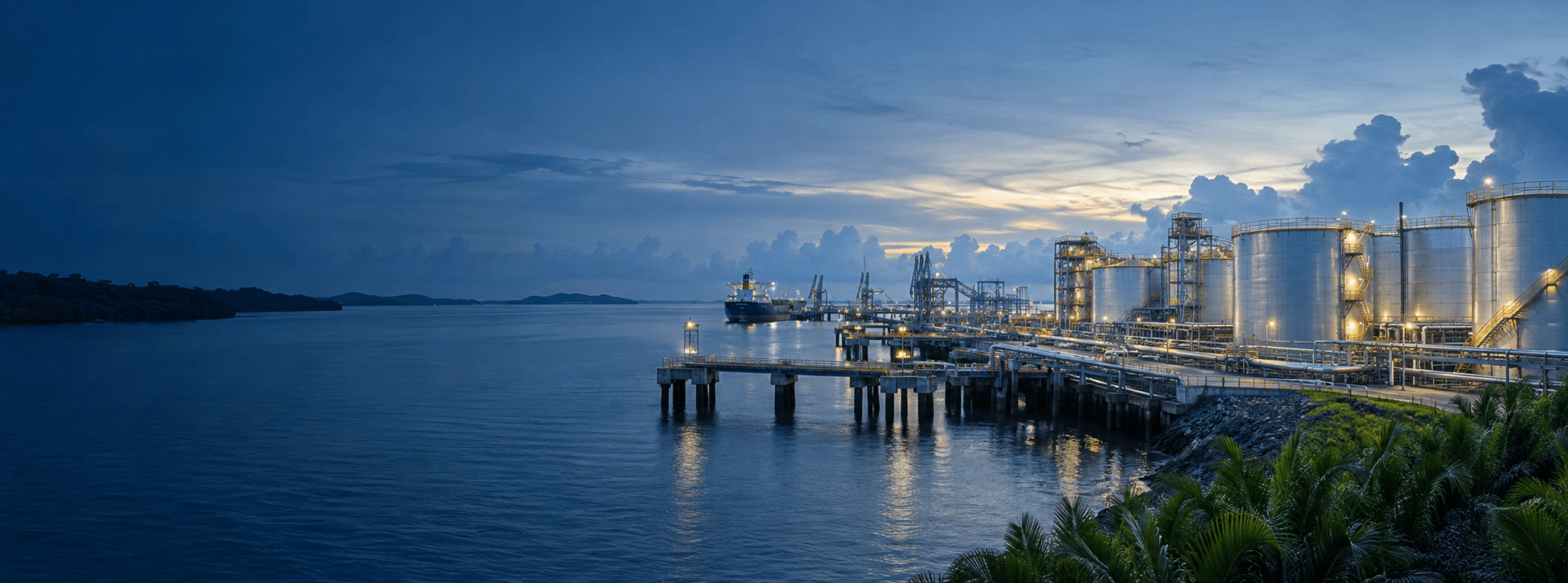 Palm oil export terminal and logistics infrastructure