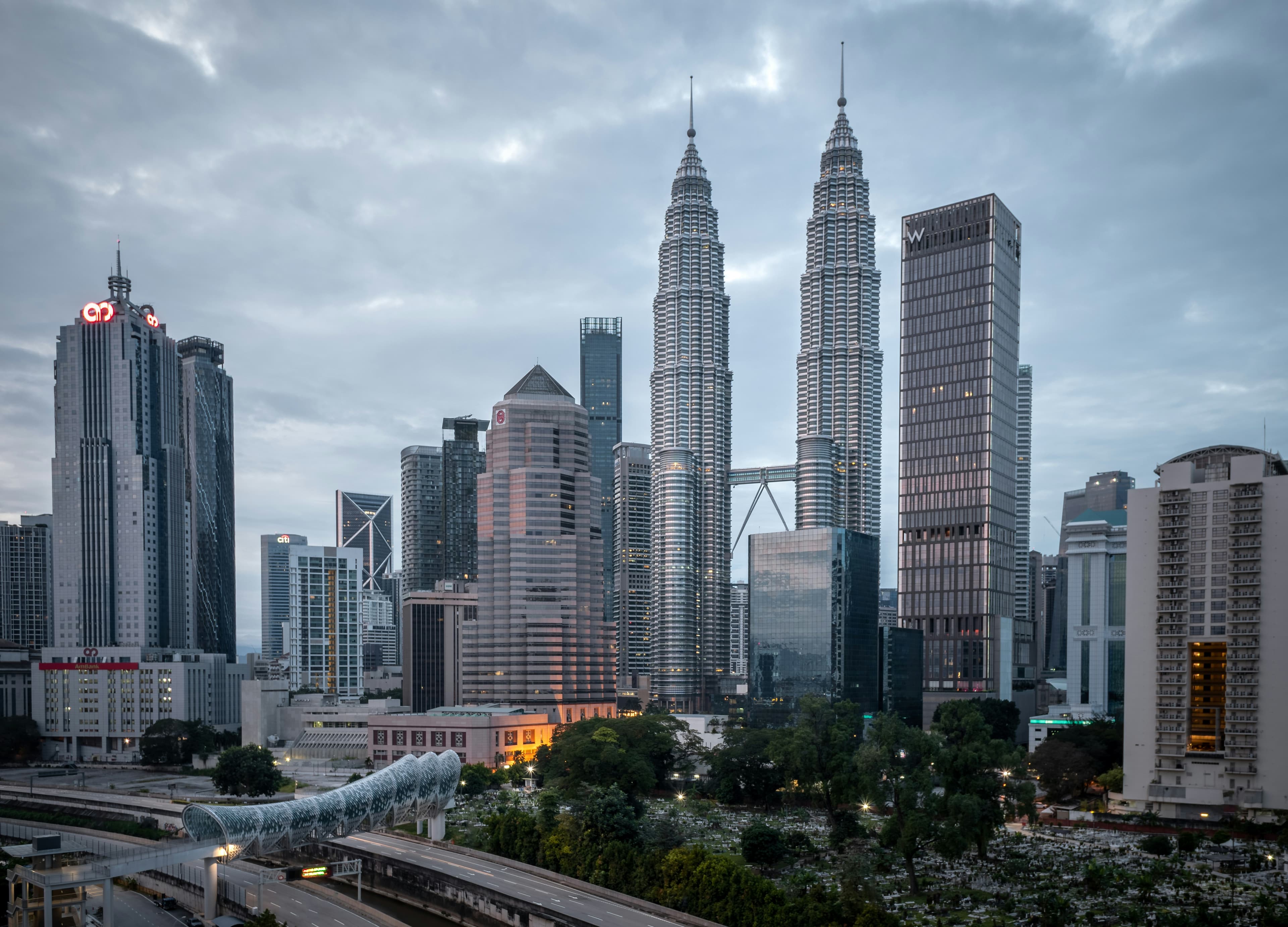 Kuala Lumpur skyline with the Petronas Twin Towers